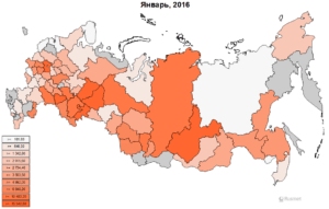 Отгрузки лома черных металлов по сети РЖД в январе 2016 года